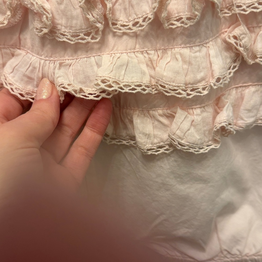Room Seven Pink Ruffled Baby Romper - Picture 2 of 9